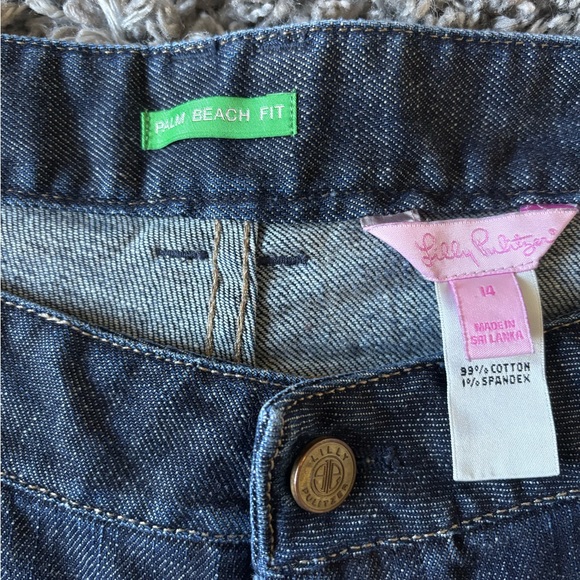 Lilly Pulitzer Jeans Womens Blue Denim Palm Beach Fit  Dark Wash Size 14 - Picture 8 of 8